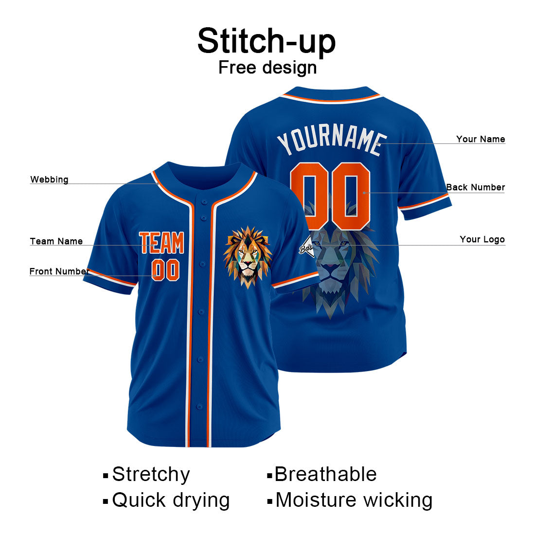 Uniformes de béisbol personalizados de alta calidad para adultos y niños & optimizados para el rendimiento Color azul rey