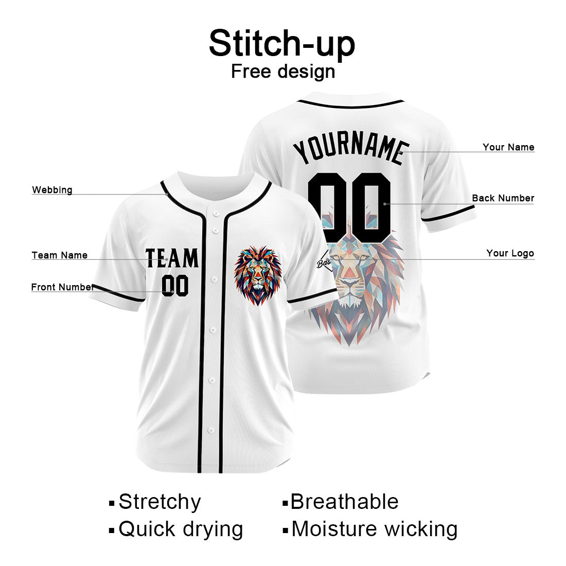 Uniformes de béisbol personalizados de alta calidad para adultos y niños & optimizados para el rendimiento & color blanco