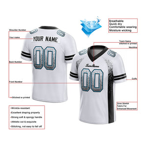 custom authentic drift fashion football jersey white-black mesh