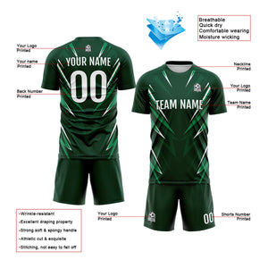 Conjunto personalizado de camiseta y jersey verde oscuro para niños y adultos