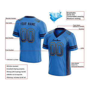 custom authentic drift fashion football jersey light blue-navy mesh