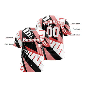 Camiseta de béisbol roja personalizada con botones para hombre mujer adulto y joven Estampado de nombre número y logotipo