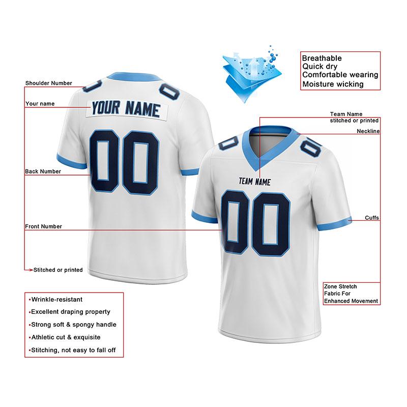 custom authentic football jersey white-red mesh