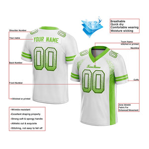 custom authentic drift fashion football jersey white-neon green mesh