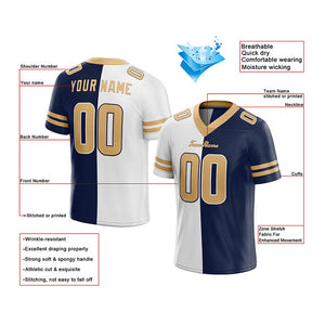 custom authentic split fashion football jersey royal-white-yellow mesh
