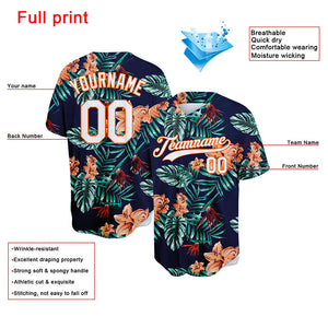 custom full print design authentic rainforest baseball jersey