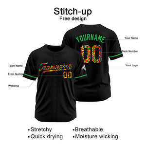 Camisetas de béisbol negras personalizadas con diseño bordado y estilo hip hop