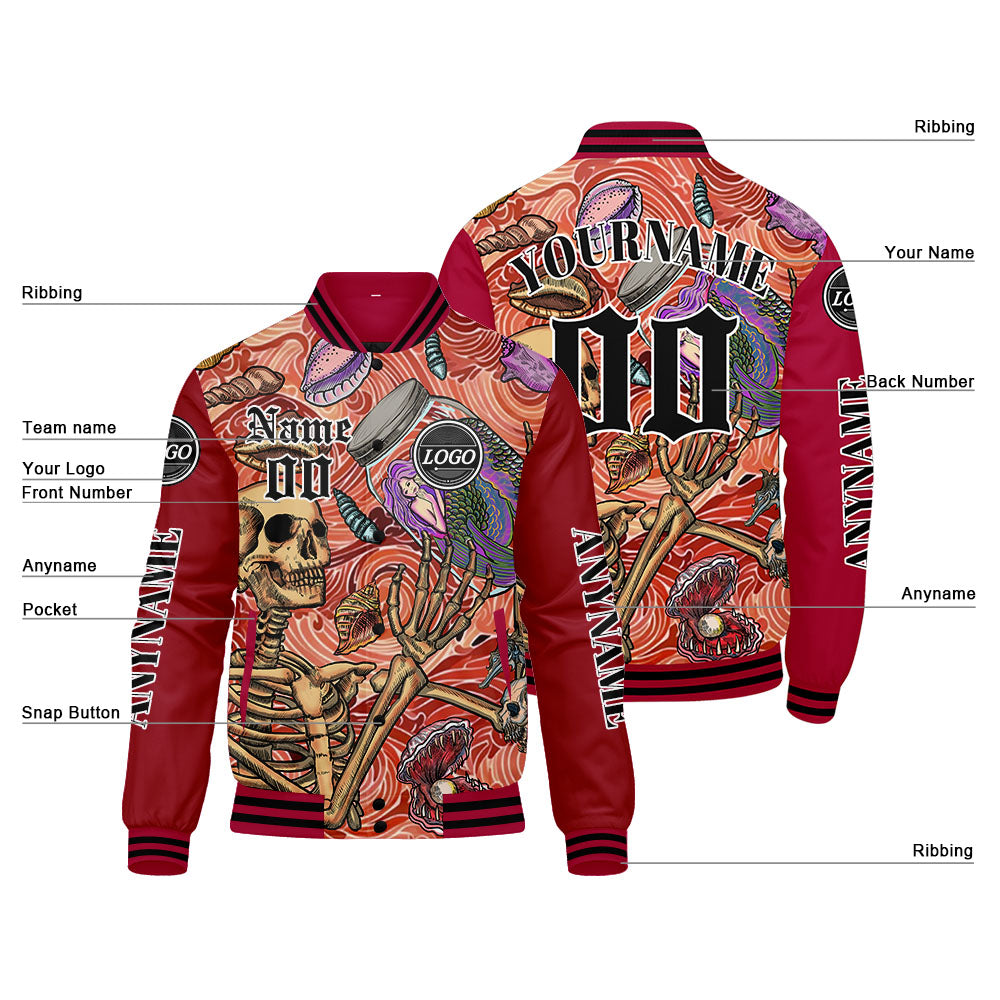 Chaquetas universitarias rojas personalizadas para hombres & mujeres y jóvenes & Chaquetas Letterman personalizadas