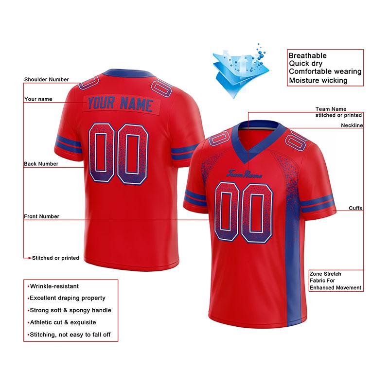 custom authentic drift fashion football jersey royal-black mesh