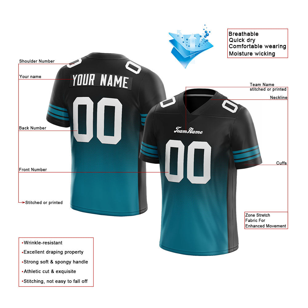 custom authentic drift fashion football jersey gray-teal