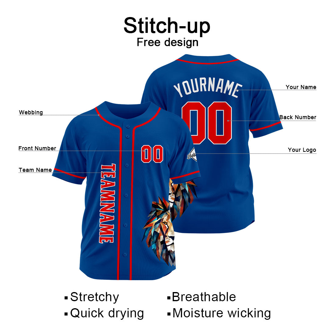 Uniformes de béisbol personalizados de alta calidad para adultos y niños & optimizados para el rendimiento Color azul rey