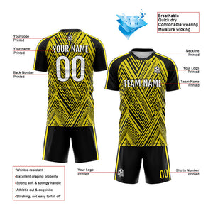 Conjunto personalizado de uniforme de fútbol para niños y adultos & camiseta amarilla y negra