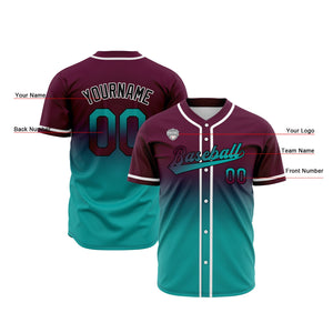 Camisetas de béisbol personalizadas con degradado nombre número y logotipo