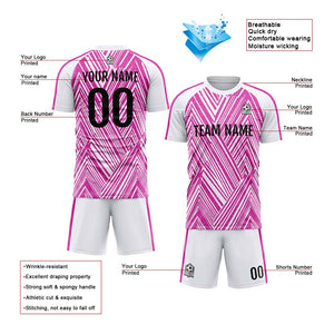 Conjunto personalizado de camiseta de fútbol para niños y adultos & color rosa y blanco