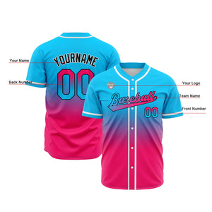 Camisetas de béisbol personalizadas con degradado nombre número y logotipo