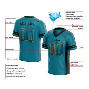 custom authentic drift fashion football jersey gray-teal mesh