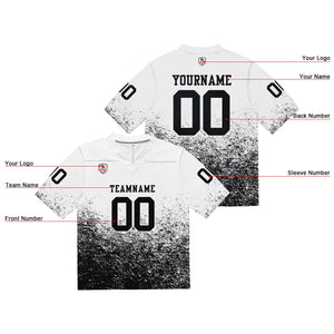 Camiseta de fútbol personalizada con nombre y número del equipo impresos y bordados-color blanco y negro