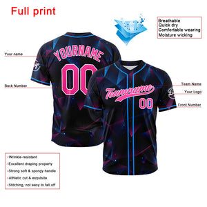 Dise?o personalizado de estampado completo para camiseta de béisbol con triángulo degradado