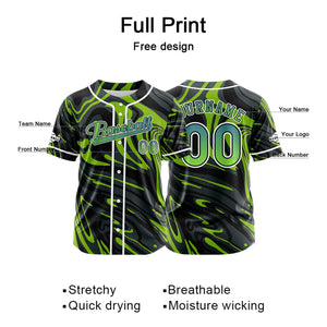 Camiseta de béisbol gris personalizada con botones para hombre mujer adulto y joven Estampado de nombre número y logotipo