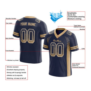custom authentic drift fashion football jersey gold-navy mesh