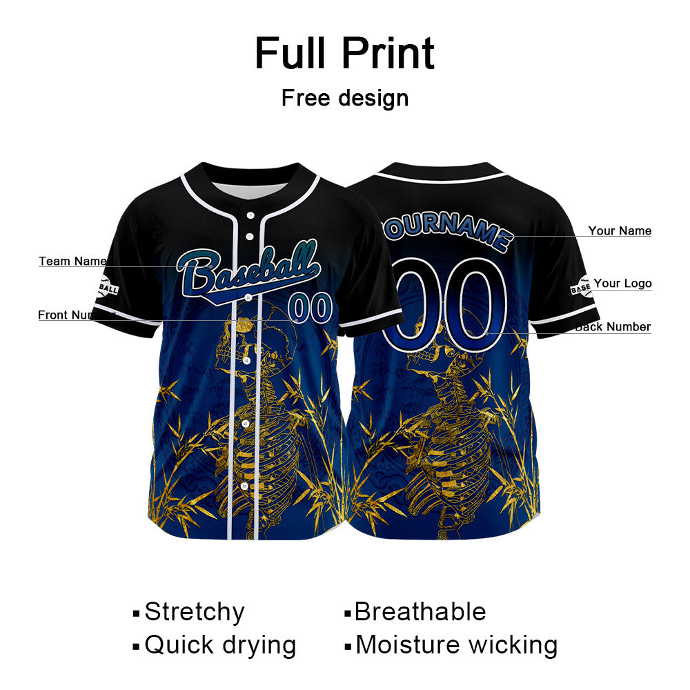 Camiseta de béisbol negra personalizada con botones para hombre mujer adulto y joven Nombre número y logotipo impresos