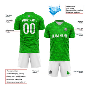 Conjunto personalizado de camiseta de fútbol verde y negro para niños y adultos