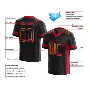 custom authentic drift fashion football jersey black-red mesh