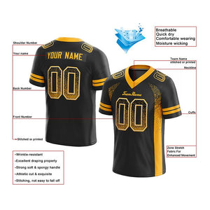 custom authentic drift fashion football jersey black-yellow mesh