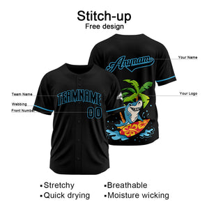 Uniformes de béisbol personalizados Surfing Shark-Black de alta calidad para adultos y niños & optimizados para el rendimiento
