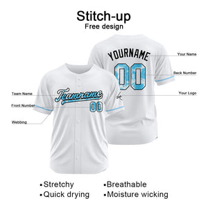 Camiseta de béisbol blanca personalizada con diseño bordado & camisetas de béisbol estilo hip hop personalizadas