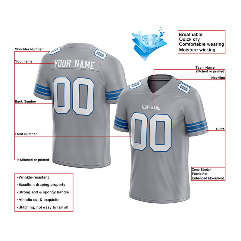 custom authentic football jersey white-black mesh