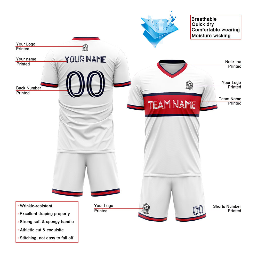 custom soccer uniform jersey kids adults personalized set jersey shirt white