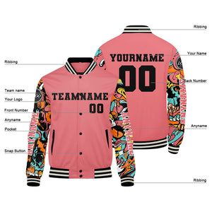 Chaquetas universitarias rosas personalizadas para hombres & mujeres y jóvenes & Chaquetas Letterman personalizadas