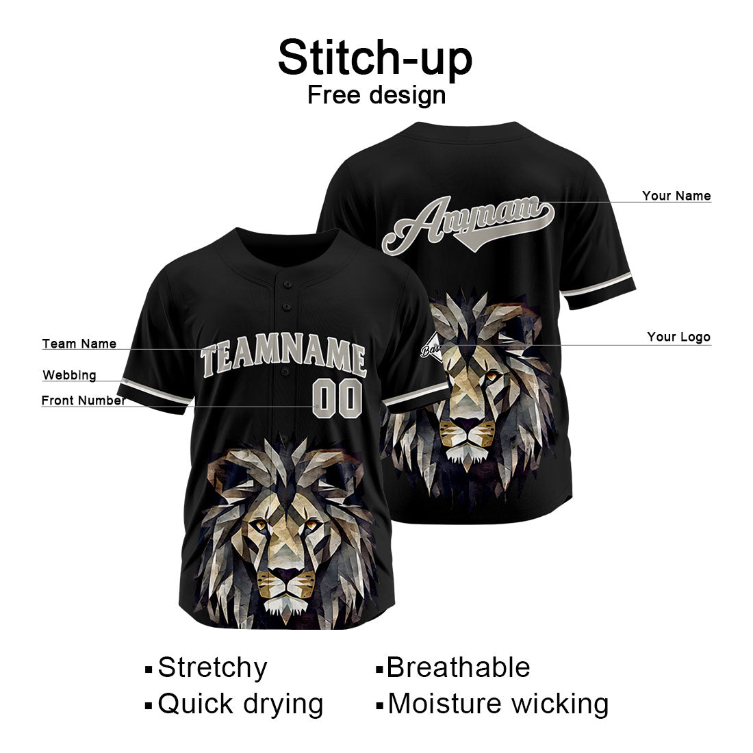 Uniformes de béisbol personalizados de alta calidad para adultos y niños & optimizados para el rendimiento & color negro