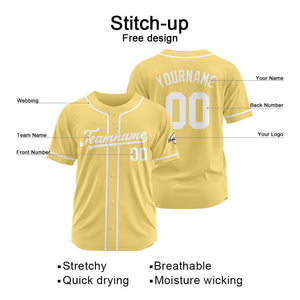 Camiseta de béisbol personalizada con diseño bordado & estilo hip hop & color dorado y blanco