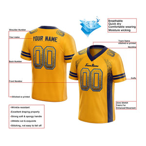 custom authentic drift fashion football jersey yellow-navy mesh