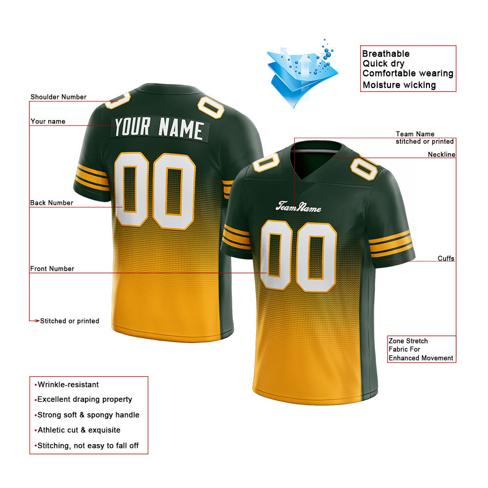 custom authentic gradient fashion football jersey white-green-yellow