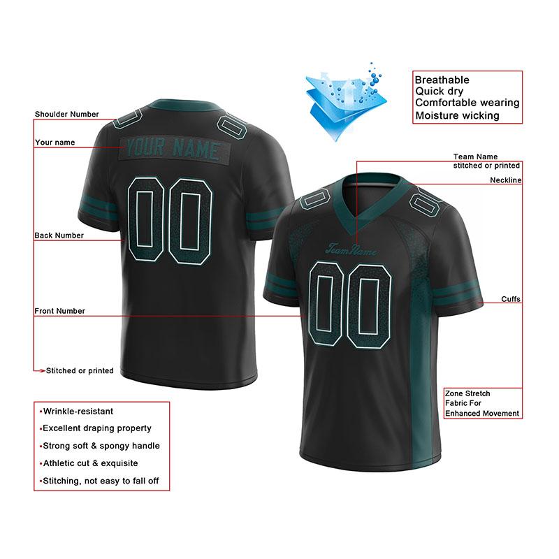 custom authentic drift fashion football jersey gray-midnight green mesh