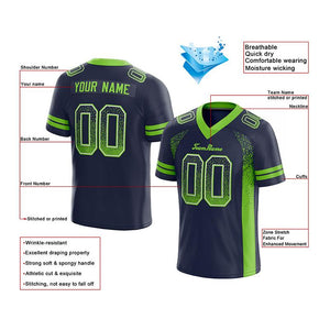 custom authentic drift fashion football jersey neon green-navy mesh