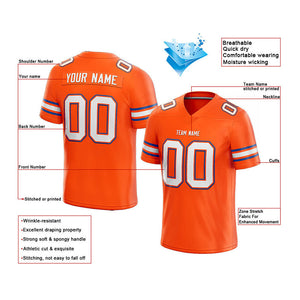 customized  authentic football jersey orange-white-royal mesh