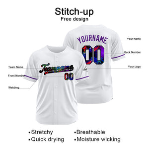 Camiseta de béisbol blanca personalizada con diseño bordado Camisetas de béisbol de hip hop personalizadas