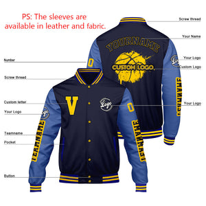 Chaquetas universitarias azul marino personalizadas para hombres & mujeres y jóvenes & Chaquetas tipo letterman personalizadas