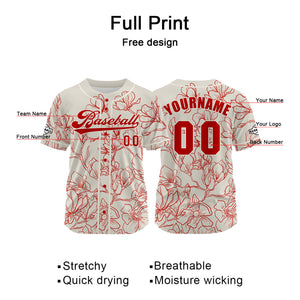 Camiseta de béisbol beige personalizada con nombre número y logotipo personalizados