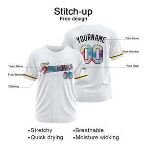 Camiseta de béisbol blanca personalizada con diseño bordado Camisetas de béisbol de hip hop personalizadas