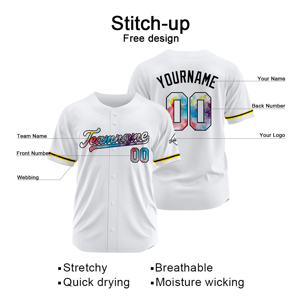 Camiseta de béisbol blanca personalizada con diseño bordado Camisetas de béisbol de hip hop personalizadas