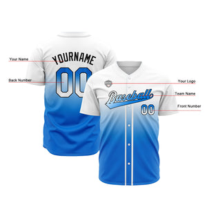 Camisetas de béisbol personalizadas con degradado nombre número y logotipo