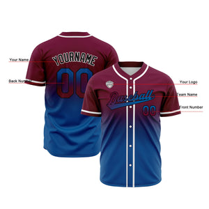 Camisetas de béisbol personalizadas con degradado nombre número y logotipo