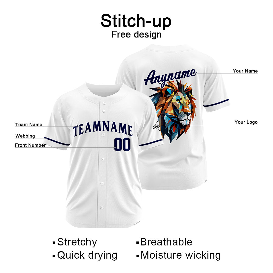Uniformes de béisbol personalizados de alta calidad para adultos y niños & optimizados para el rendimiento & color blanco