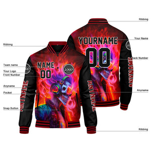 Chaquetas universitarias rojas y negras personalizadas para hombres & mujeres y jóvenes & Chaquetas Letterman personalizadas