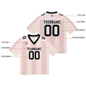 Camiseta de fútbol personalizada con franja estampada con el nombre y el número del equipo -Rosa claro